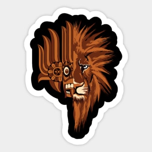 Traditional Lion Artwork Sticker